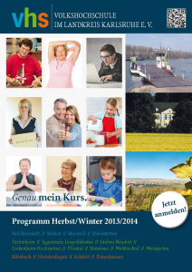 Volkshochschule Programmheft 2013/2014