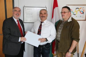 OB Klaus Demal, Armin Zöller, Geschäftsführer der Firma ALBA , Umweltschutzbeauftragter Reiner Dick