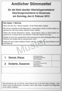 Stimmzettel OB-Wahl