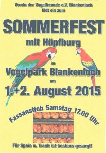 Sommerfest Vogelpark Blankenloch 2015