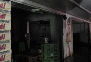 Der vom Brand betroffene Teil der Markthalle Karlsruhe