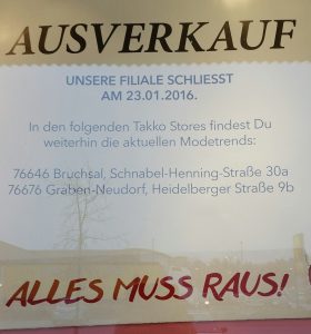 Ausverkauf Takko