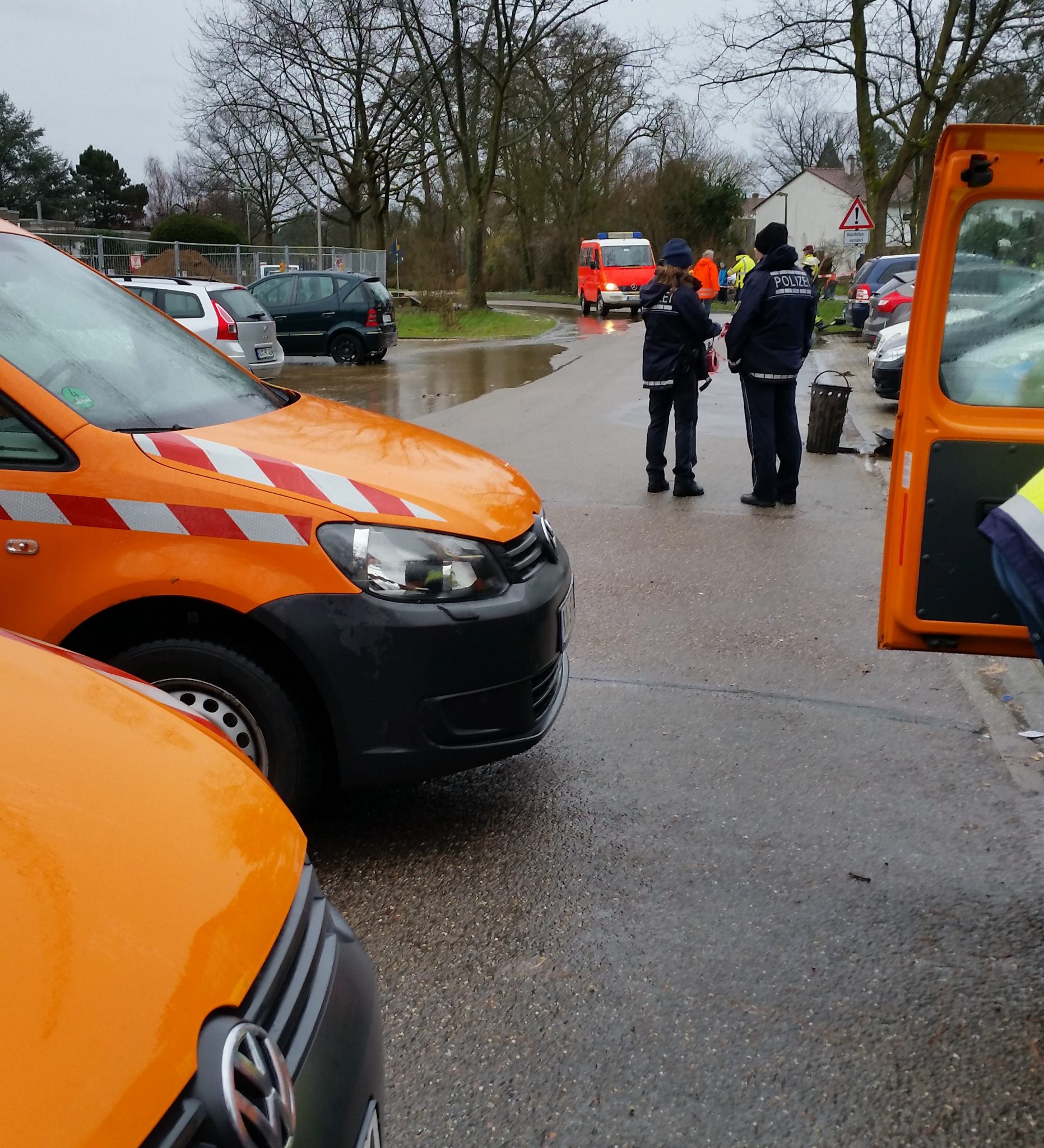 Bruch der Hauptwasserleitung in Karlsruhe