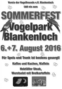 Plakat Sommerfest Vogelfreunde 2016