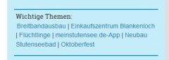 Startseite wichtige Themen