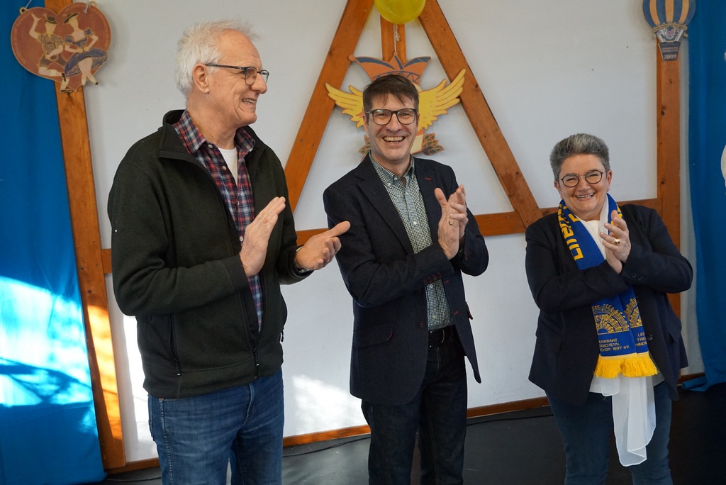 Ehrung für die Politik: Ortschafts- und Stadträte Reinhard Breyer und Lutz Schönthal, OB Petra Becker