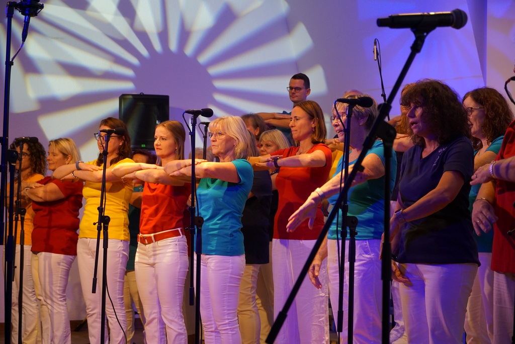 Auftritt des Rhythmus-Chors beim Jubiläumskonzert