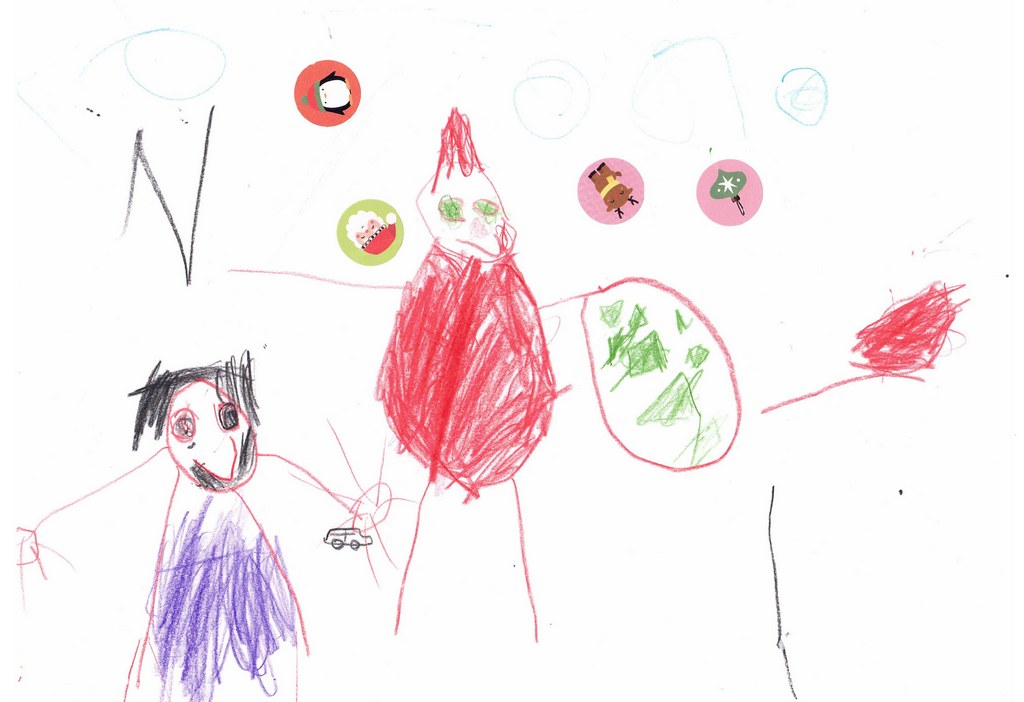 Ich mit dem Nikolaus und den Geschenken im Sack (Kita Regenbogen)