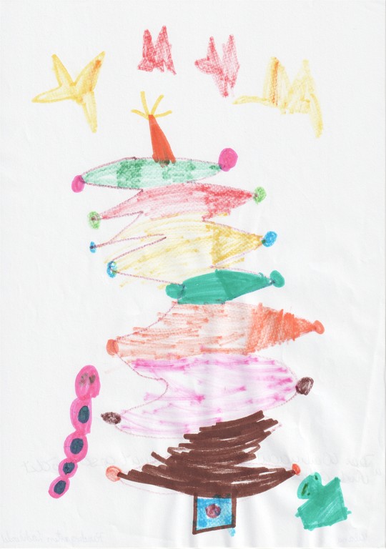 Nilana: Der Weihnachtsbaum ist bunt geschmückt und alles leuchtet! (Kita Lachwald)