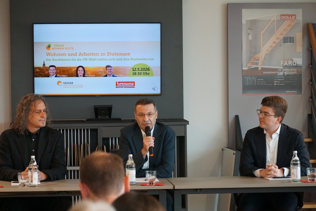 Podiumsdiskussion "Forum Wohnen heute": Sven Schiebel, Frank Burkard, Tobias Walter (v.l.)