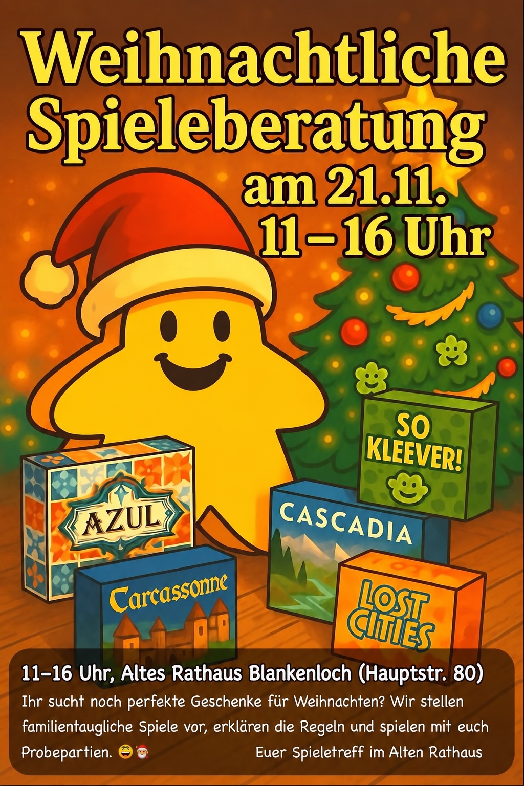 Flyer für Weihnachtliche Spieleberatung